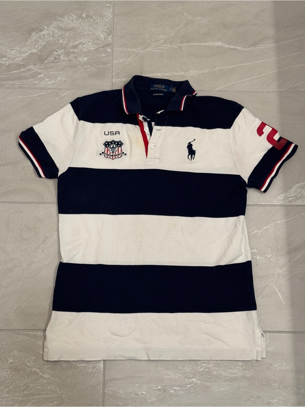 Polo Ralph Lauren USA Custom Slim Fit Big Pony Polo Preppy